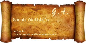 Garab Abdiás névjegykártya